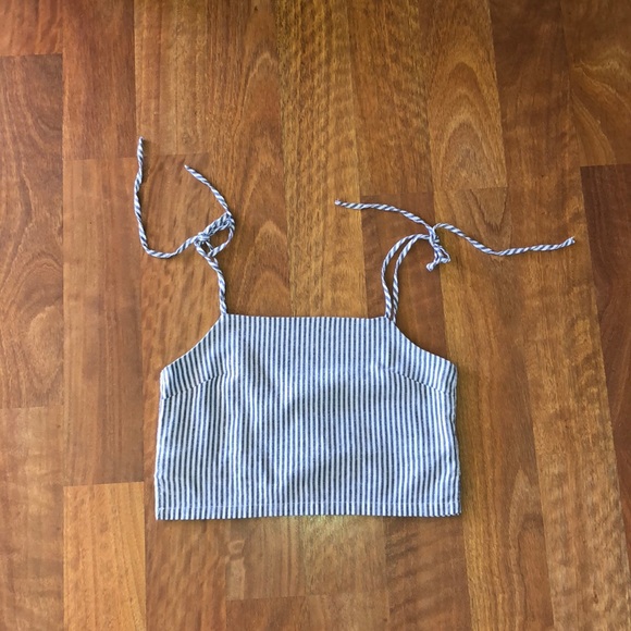 Brandy Melville Tops - John Galt Dena Blue Striped Tie Tank Top